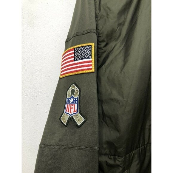 NFL Nike Shield Lions Army Camo Jacket Men's M USA Green Wind Breaker Patches - Picture 3 of 6
